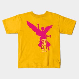 Chilango Pride / Orgullo Chilango Logo Version 2 with Attitude Pink Yellow Kids T-Shirt